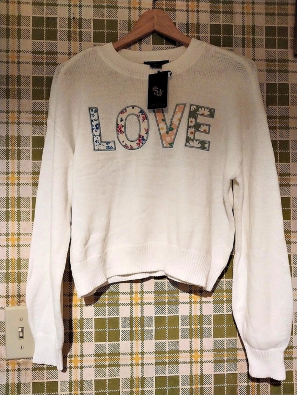 Love By Design Love Graphic Crewneck Sweater White